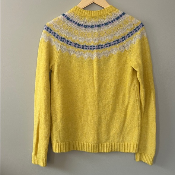 Ines De La Fressange x Uniglo Yellow Fair Isle Cardigan Sweater Size Small‎ Wool - Picture 8 of 8